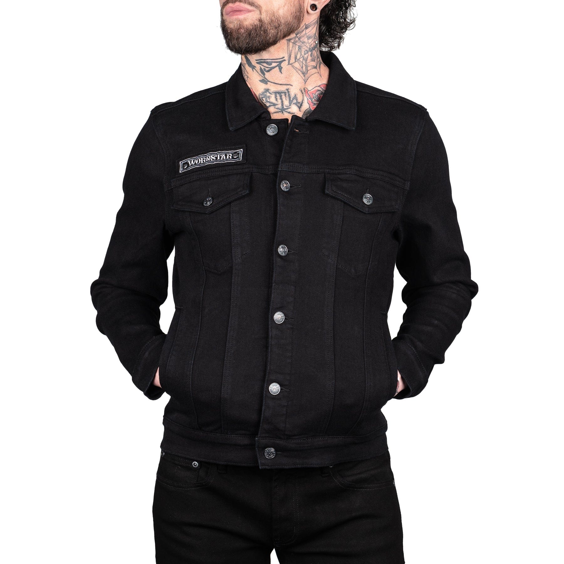 Wornstar Clothing Mens Jacket. Idolmaker Denim Jacket - Black