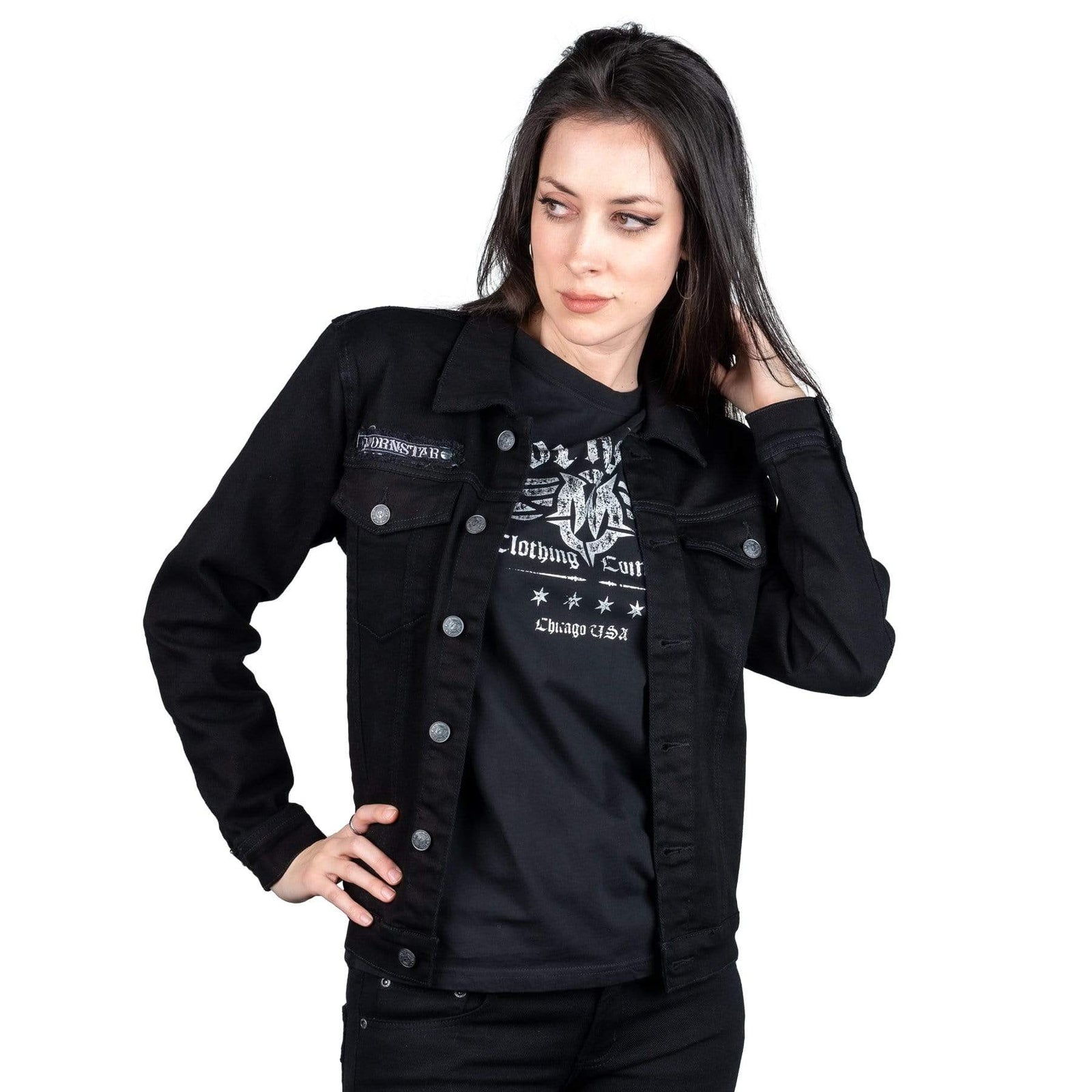 Wornstar Clothing Unisex Jacket. Idolmaker Unisex Denim Jacket - Black