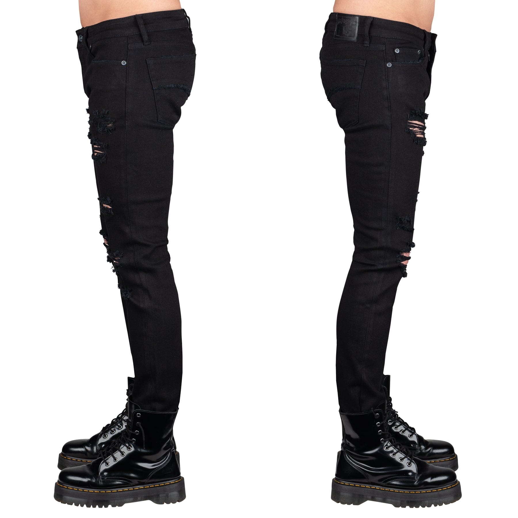 Wornstar Clothing Mens Jeans. Rampager Shredded Denim Jeans - Black