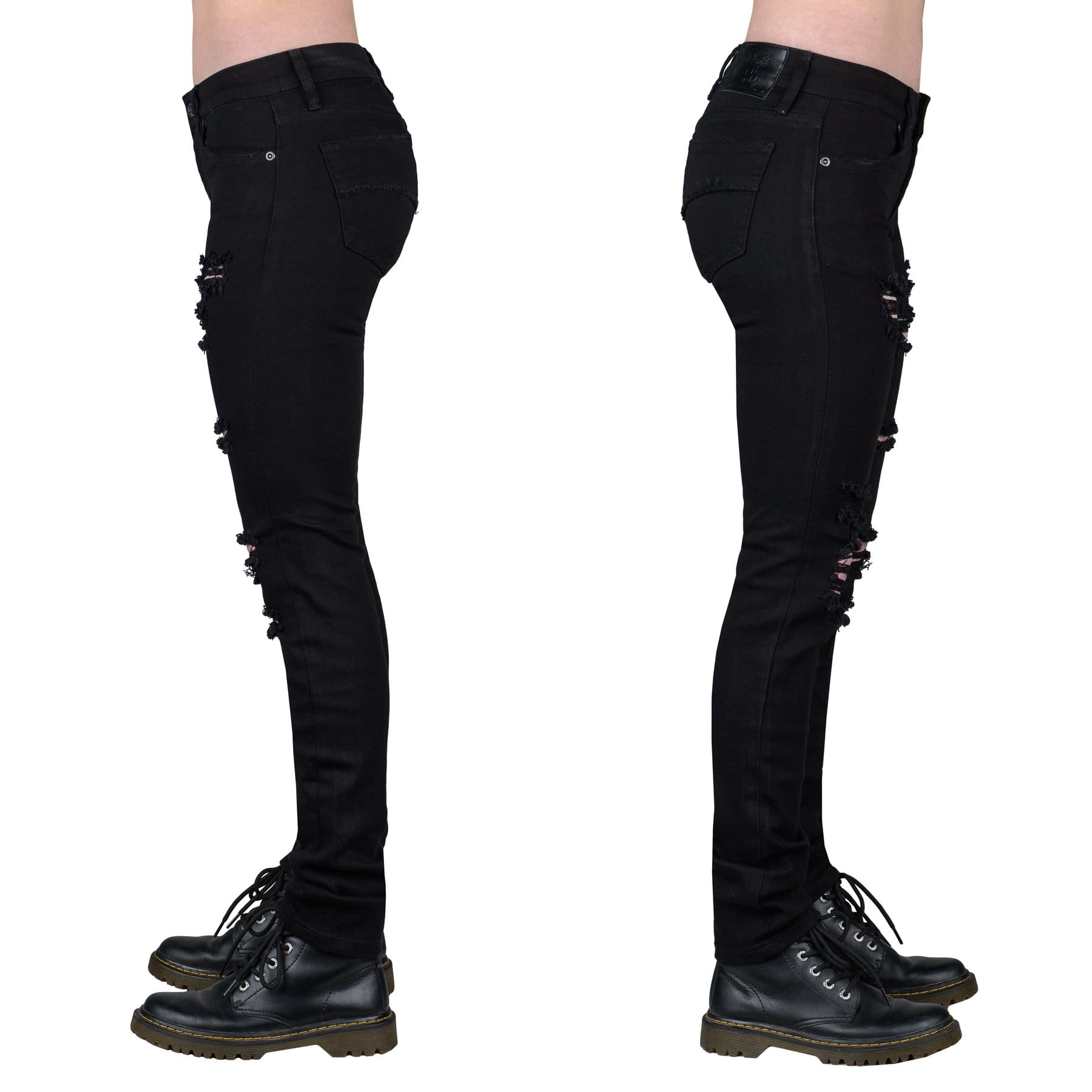 Wornstar Clothing Unisex Jeans. Rampager Shredded Denim Jeans - Black