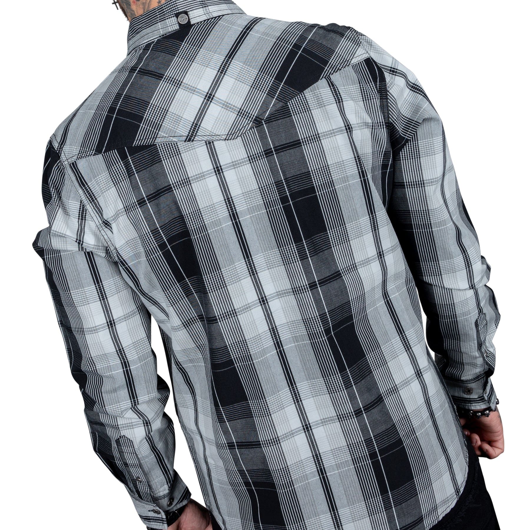 Wornstar Clothing Mens Long Sleeve Shirt. Heir Button Down Plaid Shirt.