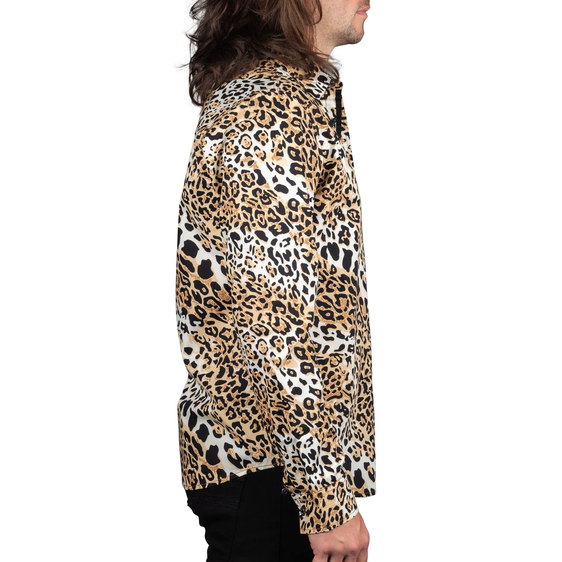 Wornstar Clothing Mens Shirt. Button Down Long Sleeve Leopard Shirt