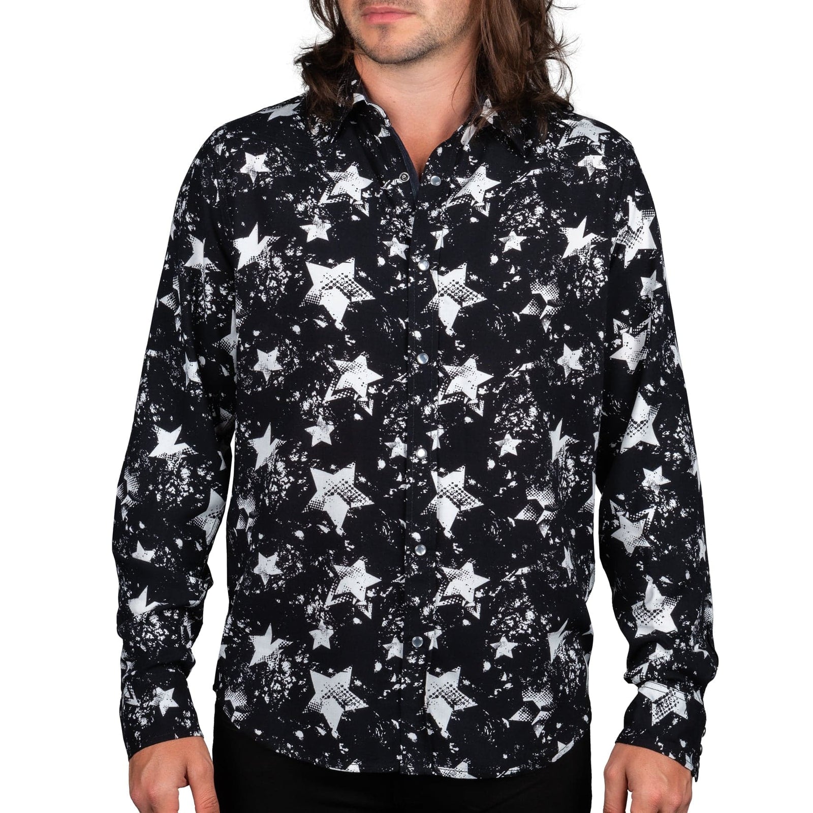 Wornstar Clothing Mens Shirt. Button Down Stardust Long Sleeve Shirt