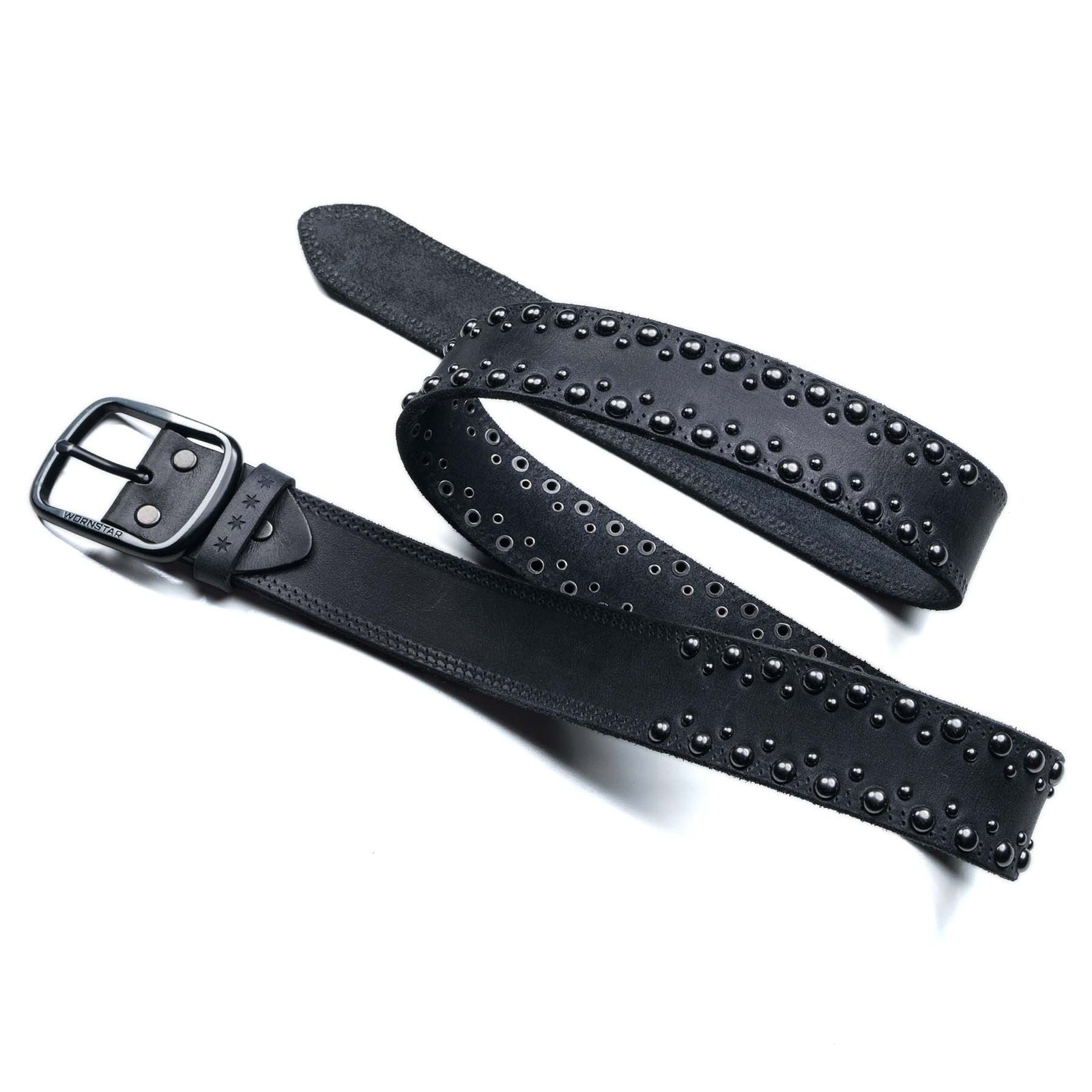 Wornstar Swag Belt Barricade Leather Belt - Black Chrome