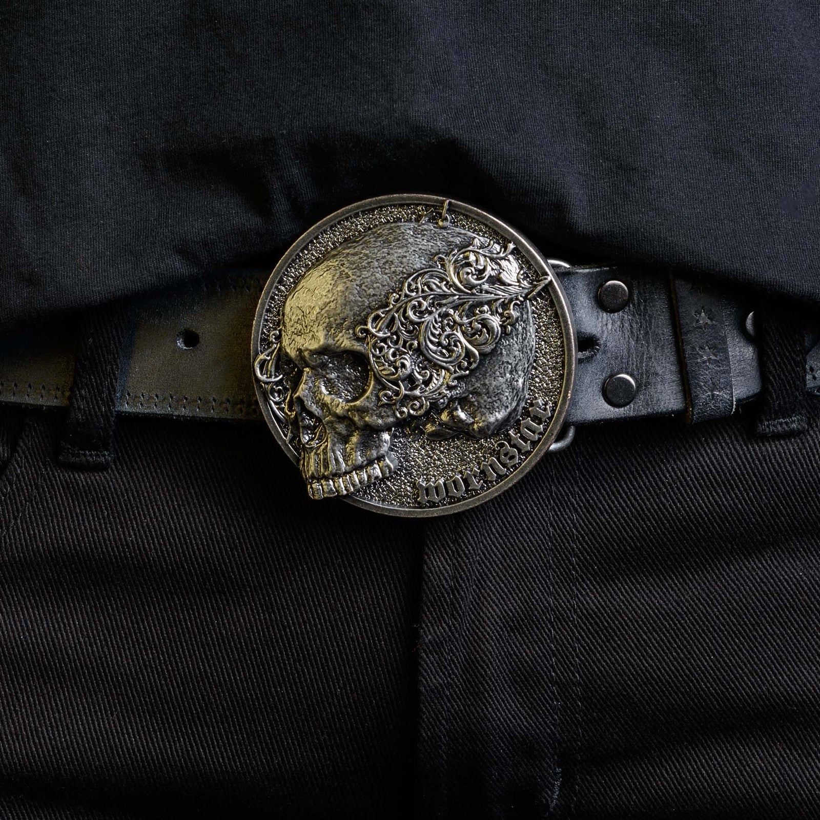 Wornstar Clothing Belt Buckle. Phobos Skull Belt Buckle