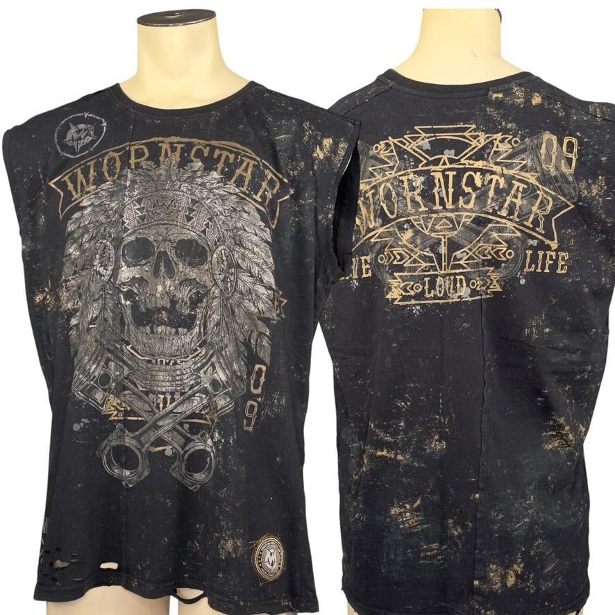 Wornstar Custom - Sleeveless Cut Tee - Native Thunder - Ready to Ship