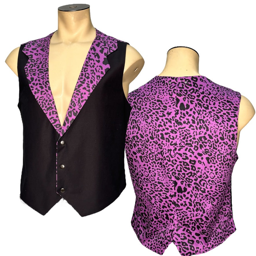 Wornstar Custom Vest - Leopard print Purple