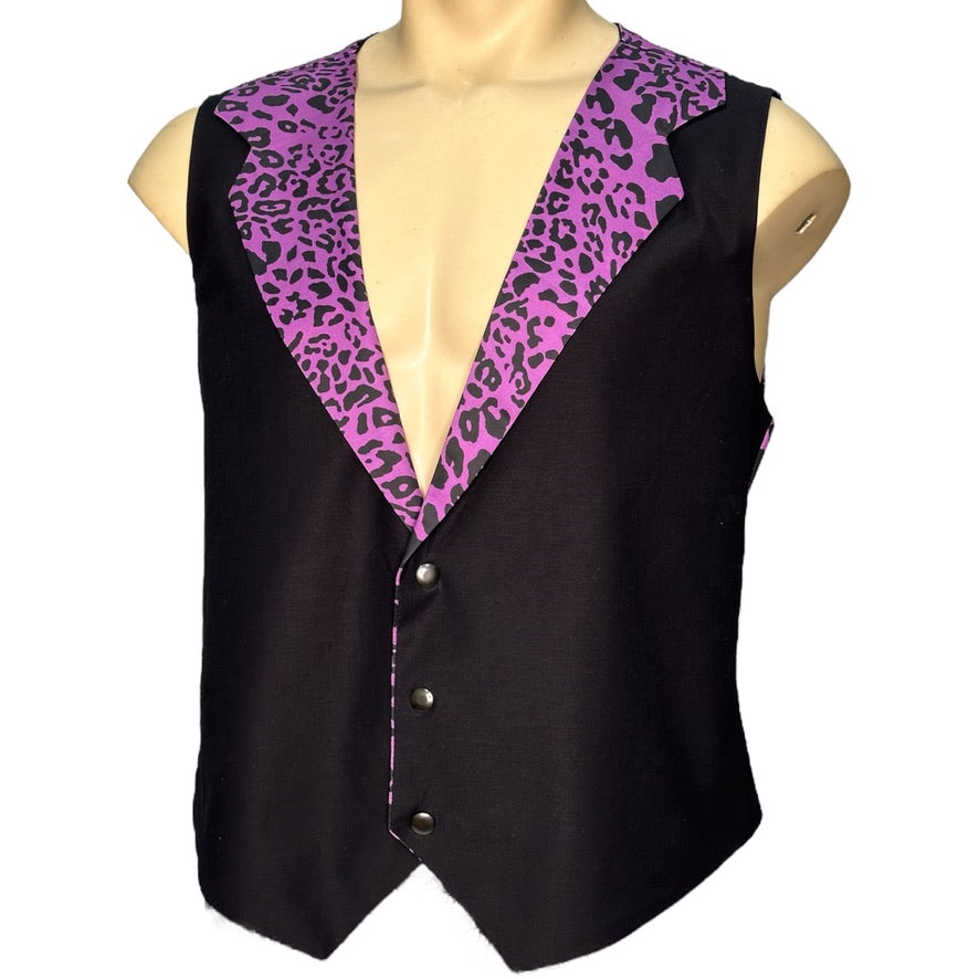 Wornstar Custom Vest - Leopard print Purple