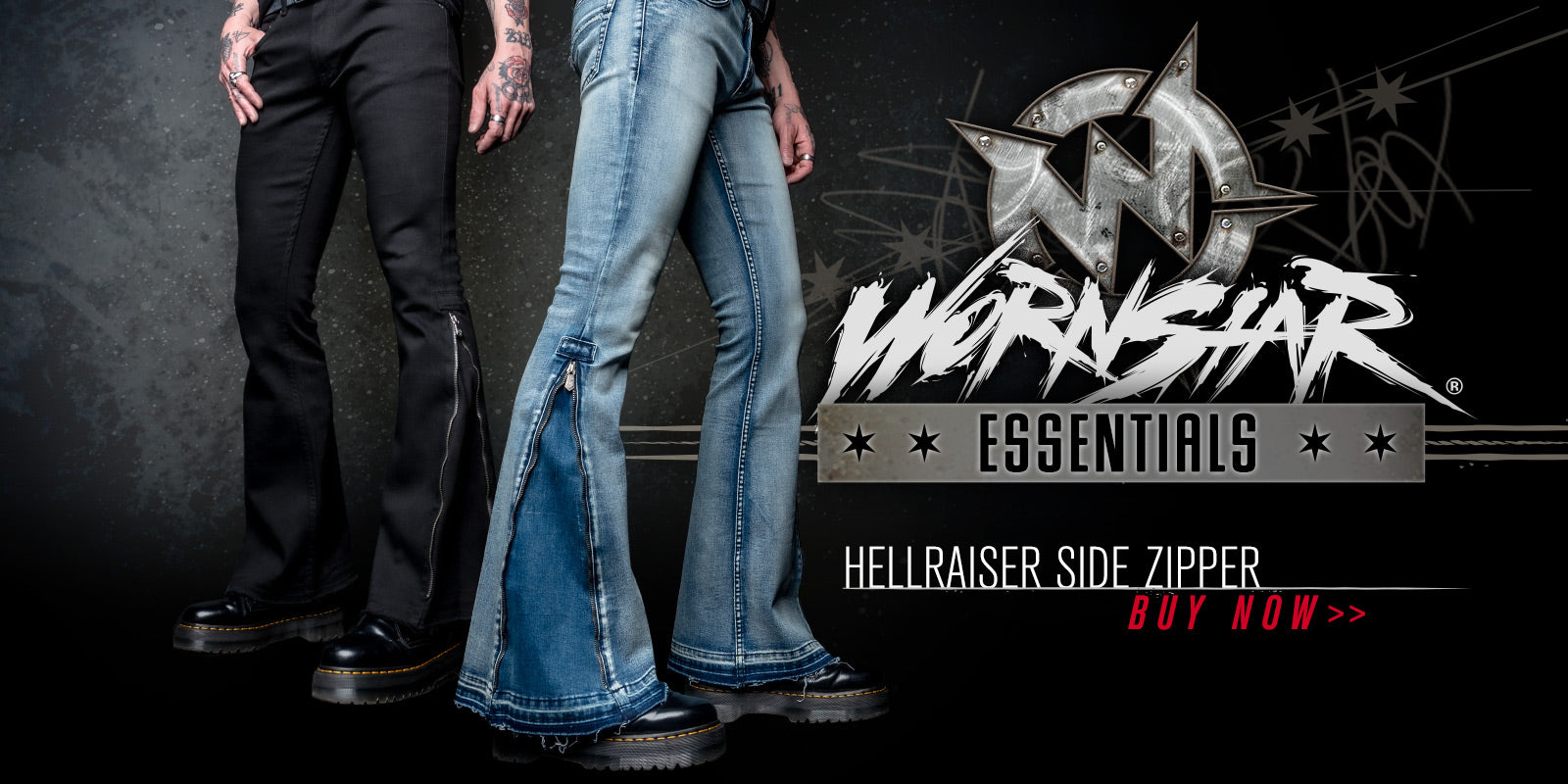 Wornstar Hellraiser Side Button Pants - Black