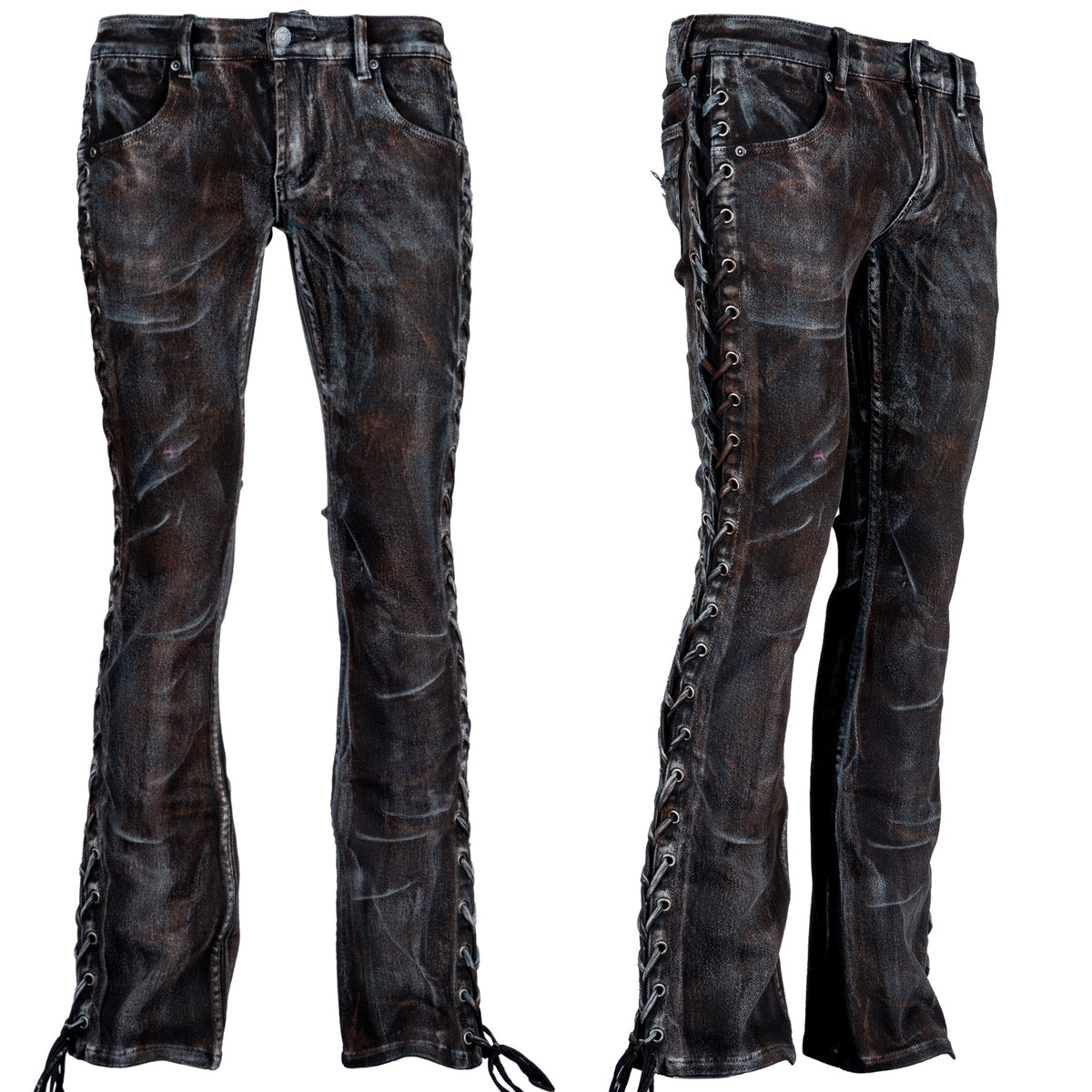 Wornstar Custom Jeans - Raw Umber Alloy and Smoke Washed - Ready to ship - Size 30x34