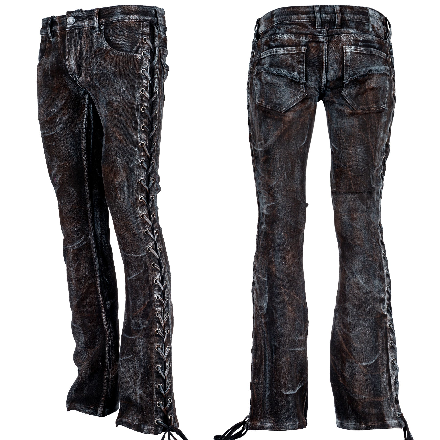 Wornstar Custom Jeans - Raw Umber Alloy and Smoke Washed - Ready to ship - Size 30x34