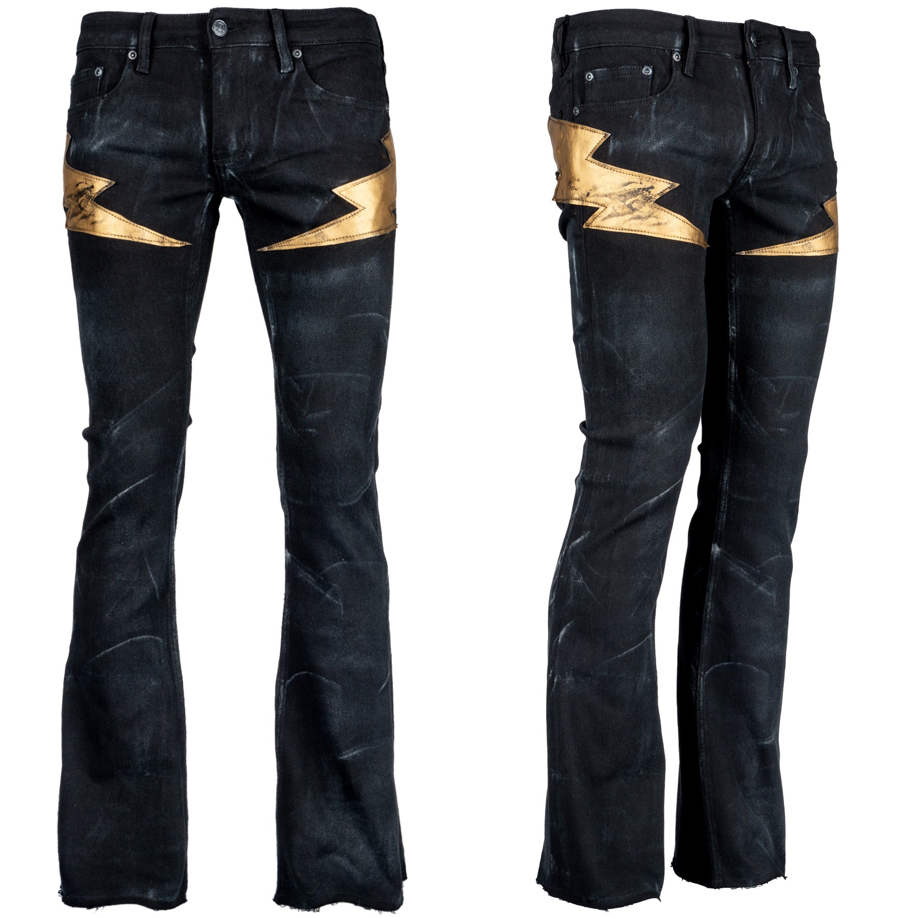 Wornstar Custom Jeans - Distressed Golden Thunderstruck - Ready to ship - Size 30x32