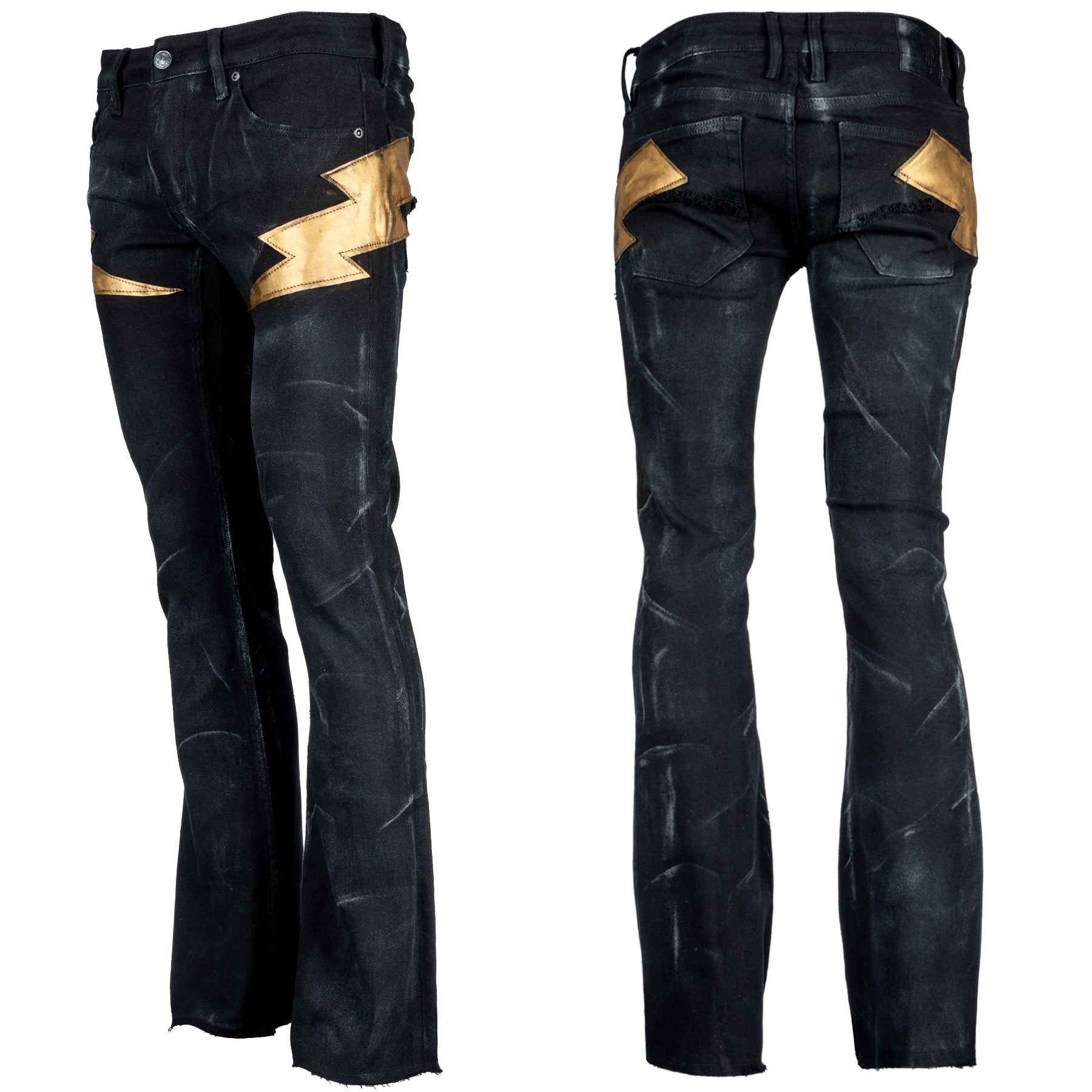 Wornstar Custom Jeans - Distressed Golden Thunderstruck - Ready to ship - Size 30x32