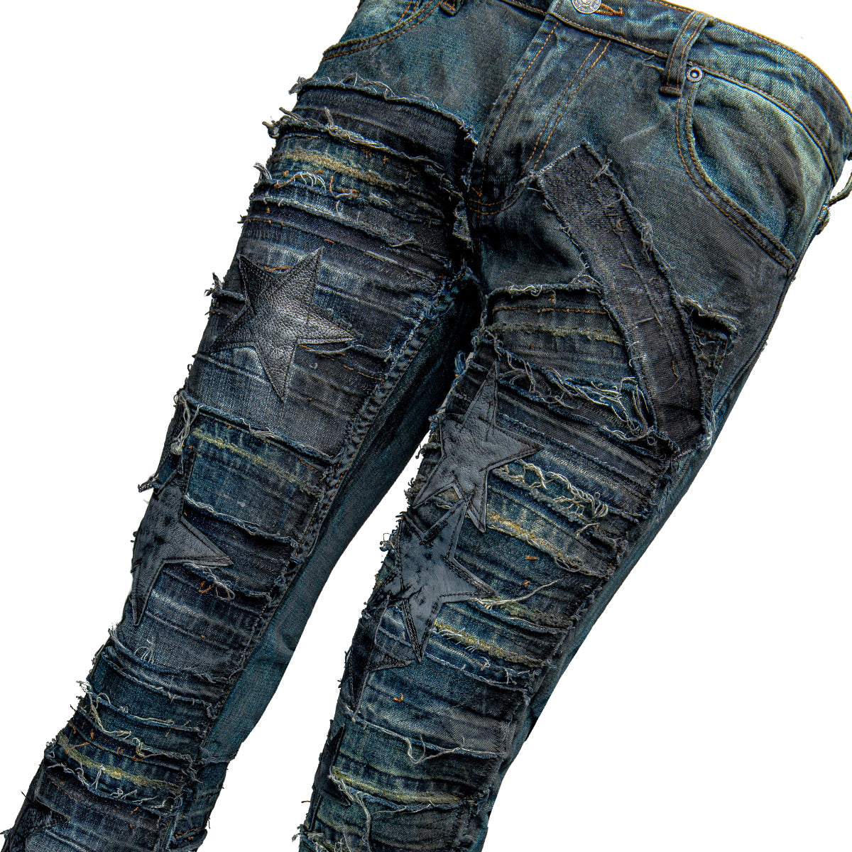 Wornstar Custom Jeans - Scars and Stripes - Midnight Skye