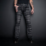 Wornstar Clothing Mens Jeans. Bandage Denim Stage Pants - Vintage Black