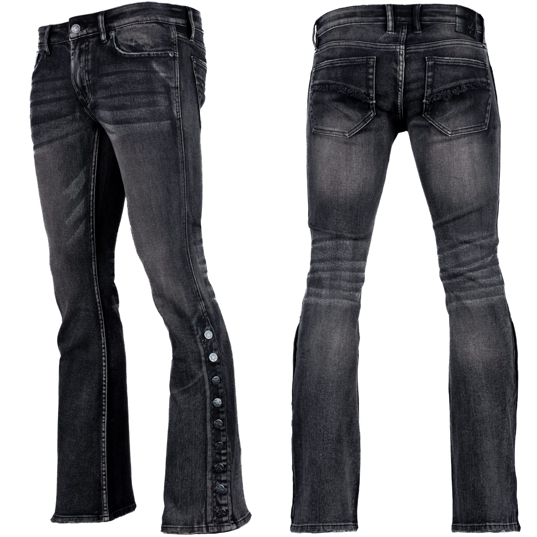 All Access Collection Pants Hellraiser Black Vintage Wash Jeans- Side Button - Ready to Ship - Size 34x33