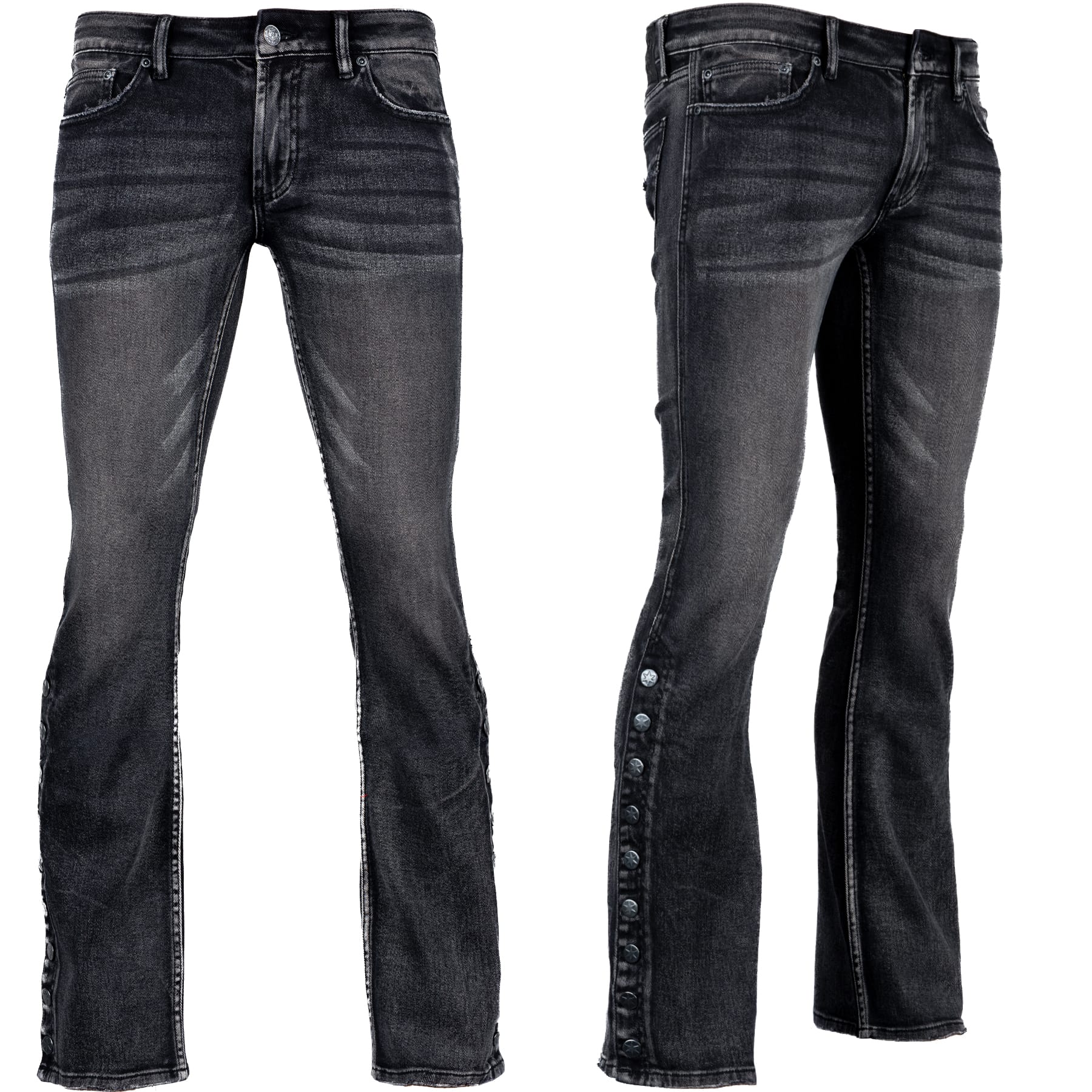All Access Collection Pants Hellraiser Black Vintage Wash Jeans- Side Button - Ready to Ship - Size 34x33
