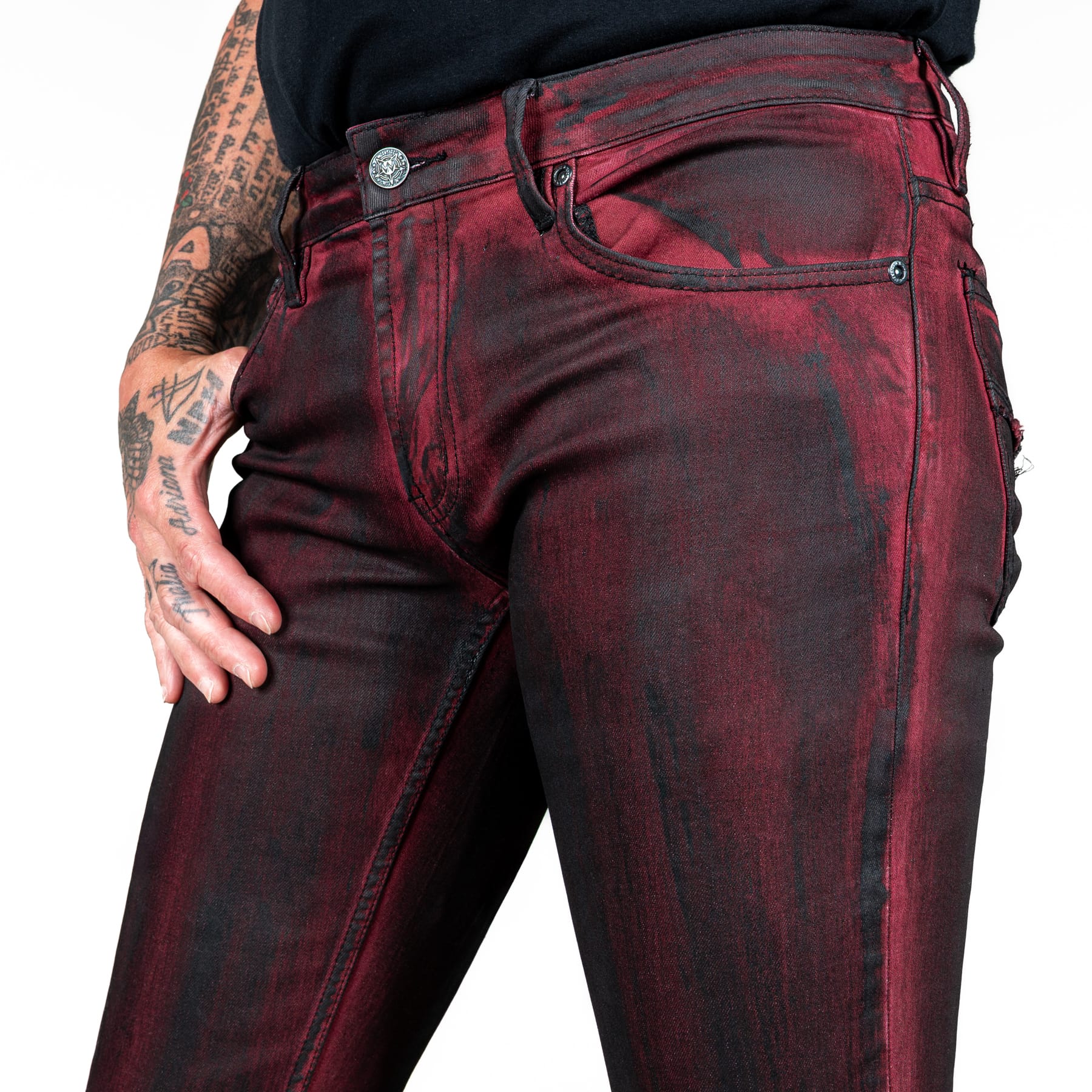 All Access Collection Pants Hellraiser Coated Jeans - Crimson
