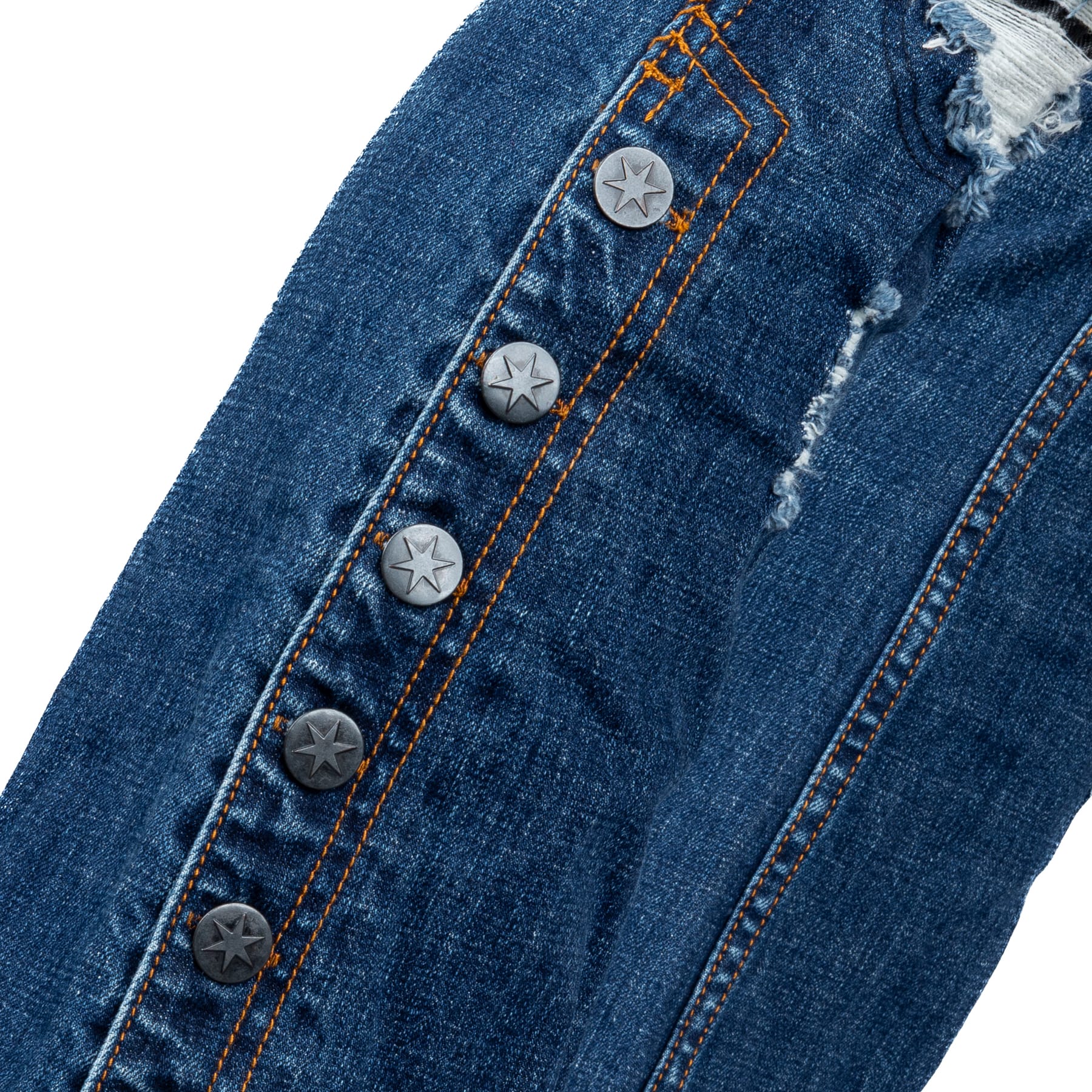 All Access Collection Pants Hellraiser Dark Blue Wash Jeans- Side Button - Distressed - Ready to Ship - Size 32x33