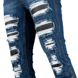 All Access Collection Pants Hellraiser Dark Blue Wash Jeans- Side Button - Distressed - Ready to Ship - Size 32x33
