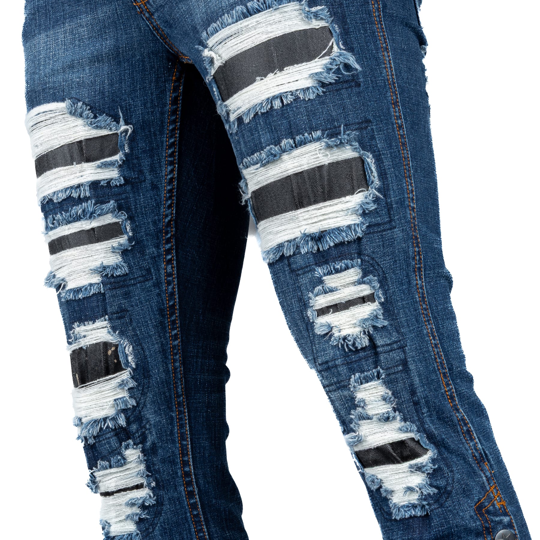 All Access Collection Pants Hellraiser Dark Blue Wash Jeans- Side Button - Distressed - Ready to Ship - Size 32x33