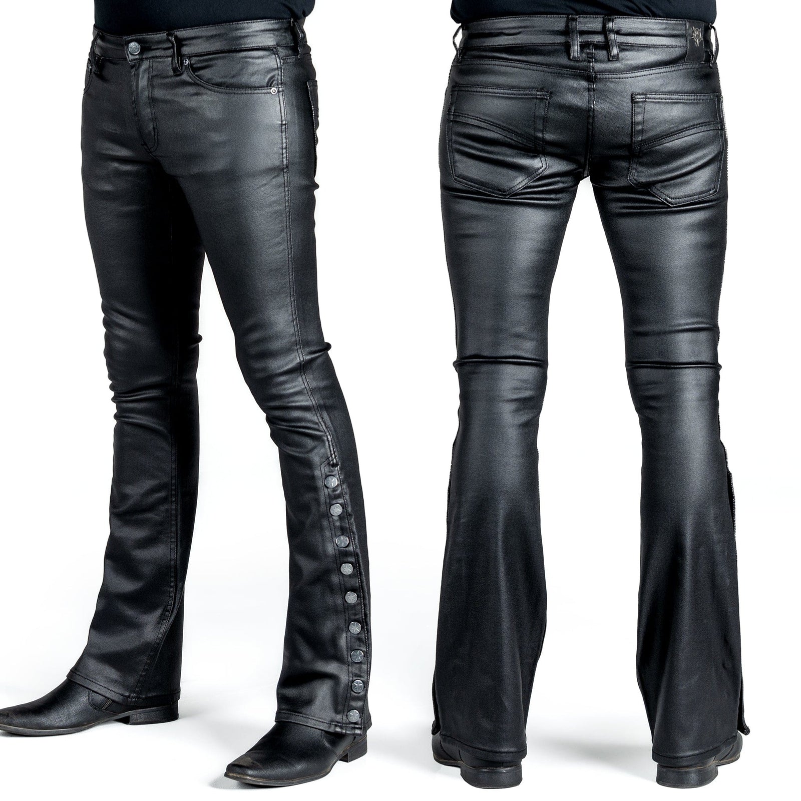 All Access Collection Pants Hellraiser Side Button Waxed Denim Jeans - Black