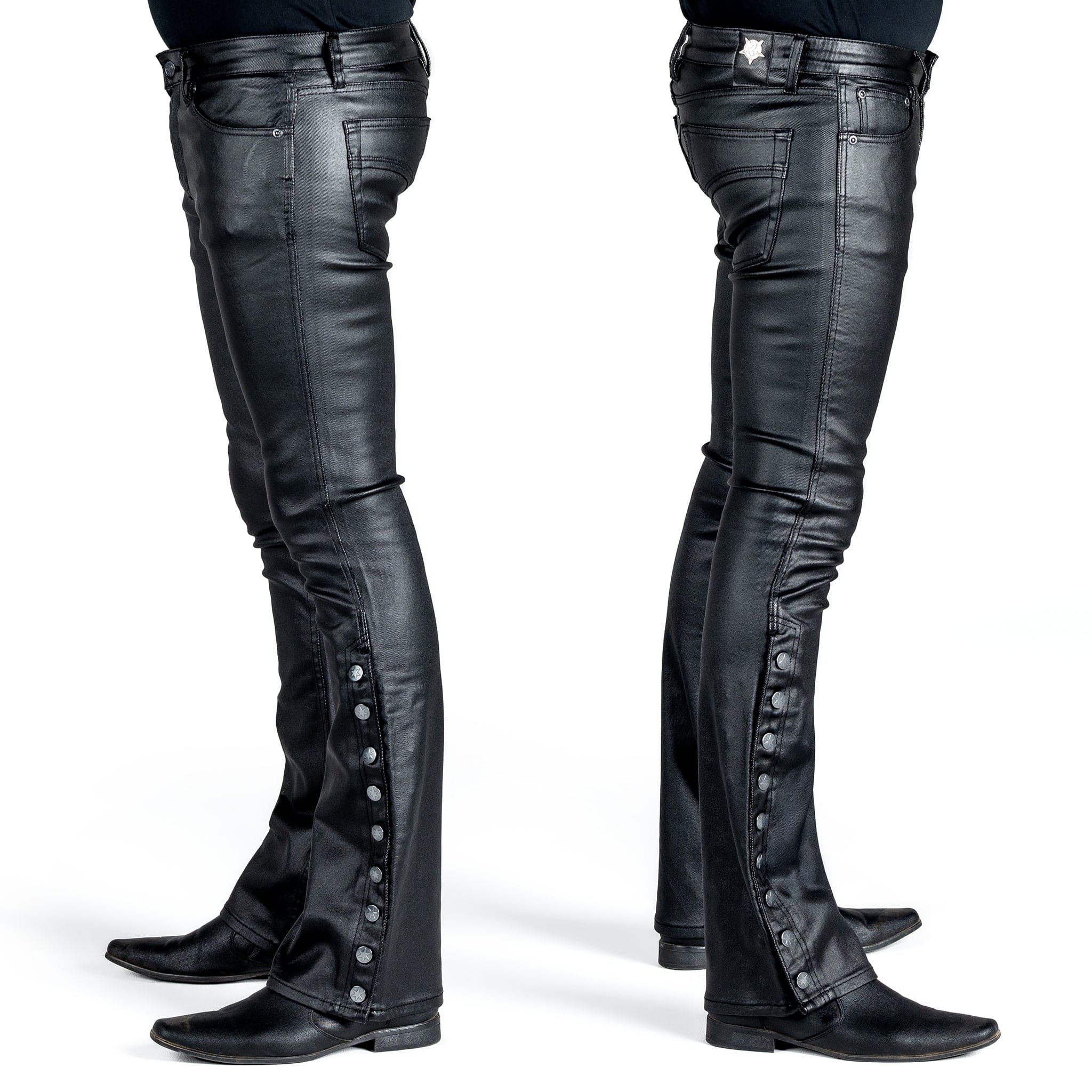 All Access Collection Pants Hellraiser Side Button Waxed Denim Jeans - Black