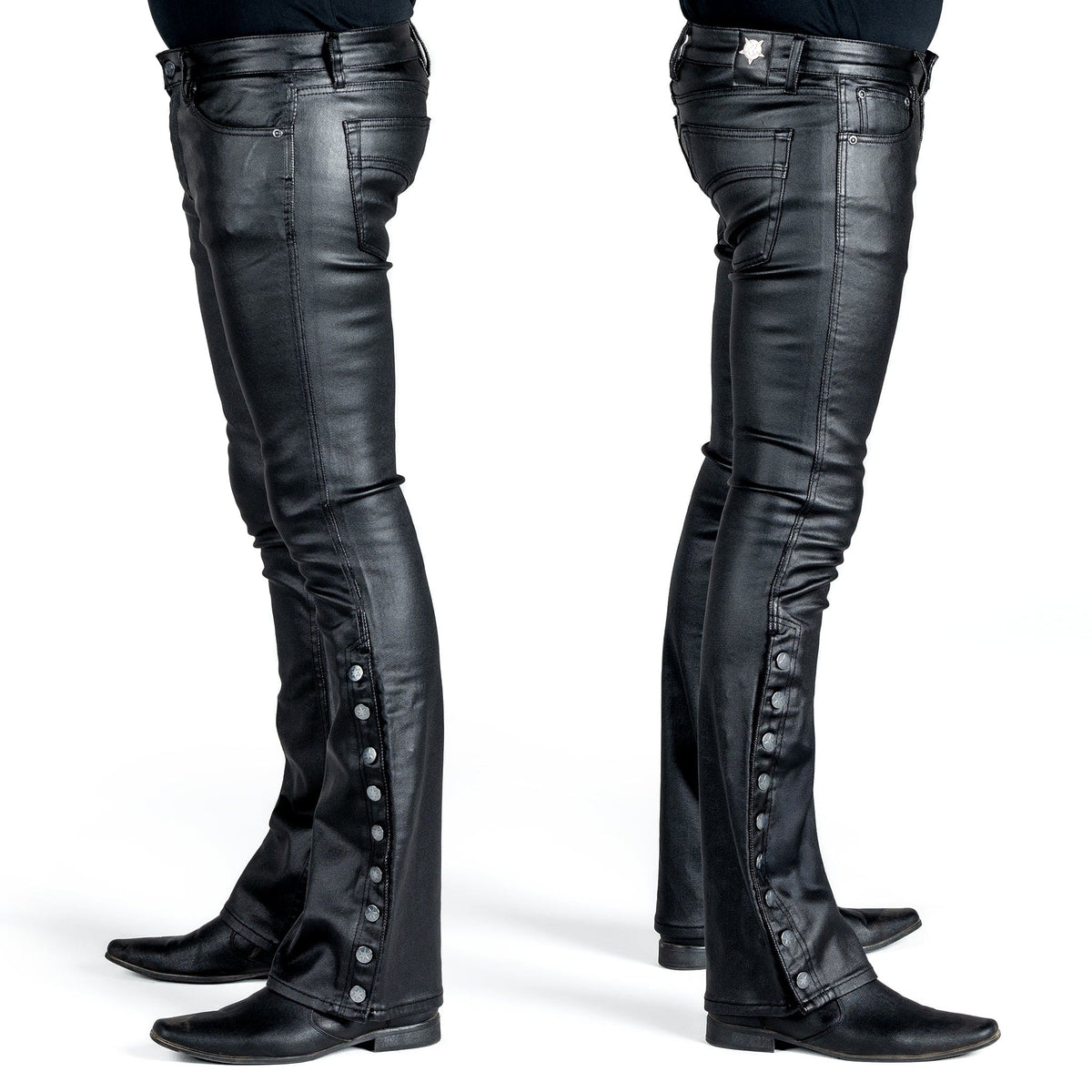 All Access Collection Pants Hellraiser Side Button Waxed Denim Jeans - Black