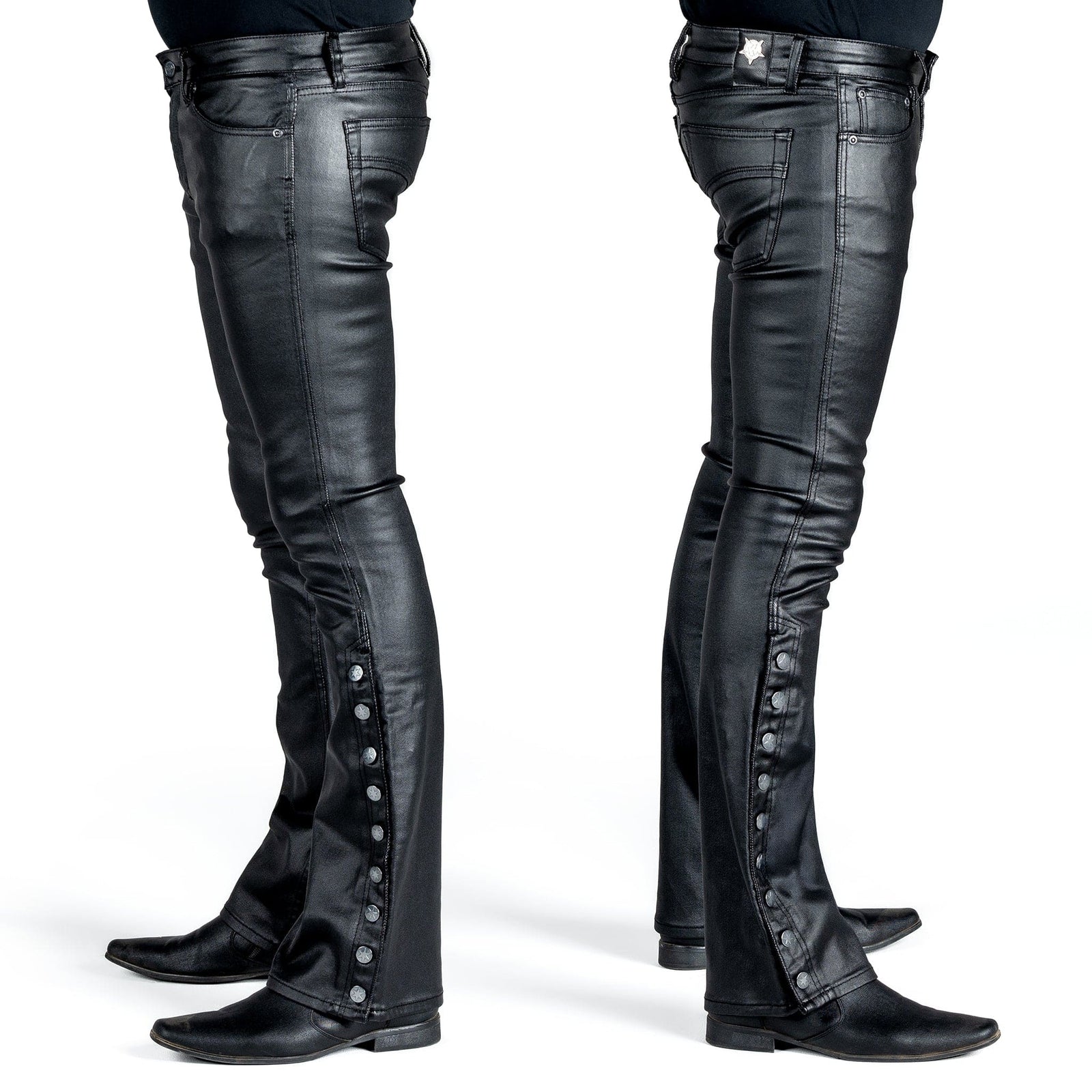 All Access Collection Pants Hellraiser Side Button Waxed Denim Jeans - Black