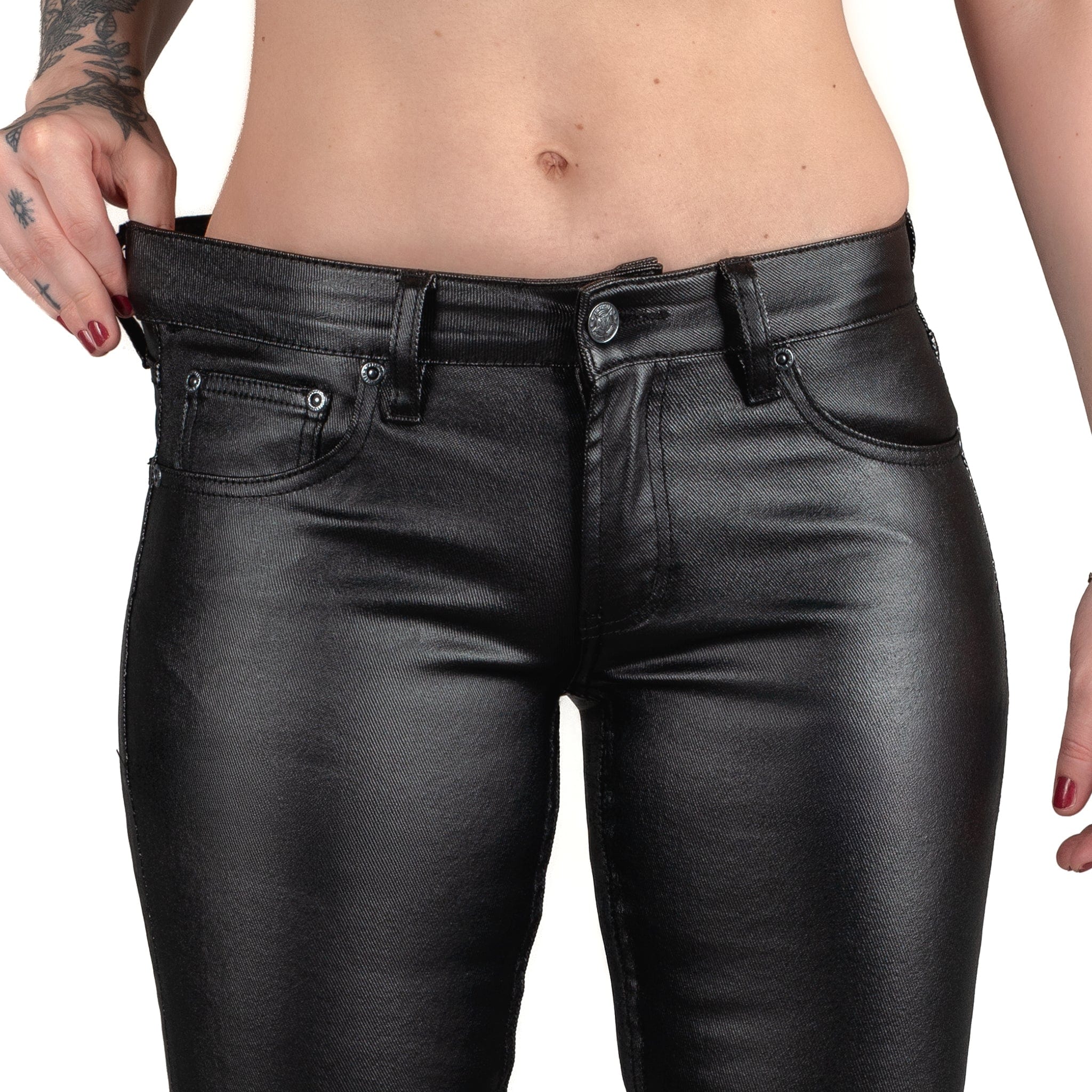 All Access Collection Pants Hellraiser Side Button Waxed Denim Jeans - Black