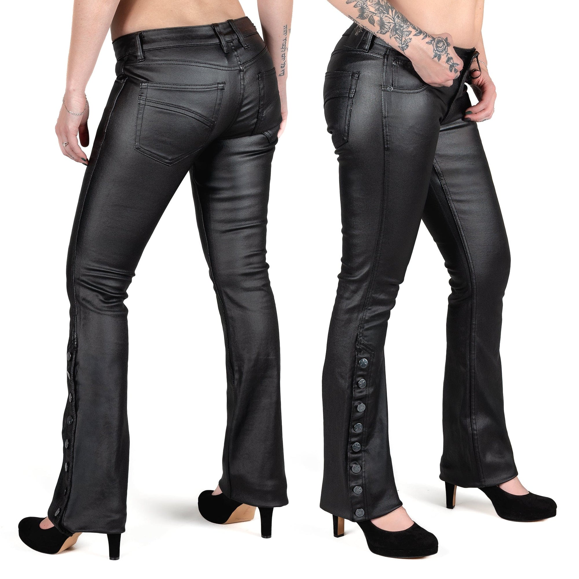 All Access Collection Pants Hellraiser Side Button Waxed Denim Jeans - Black
