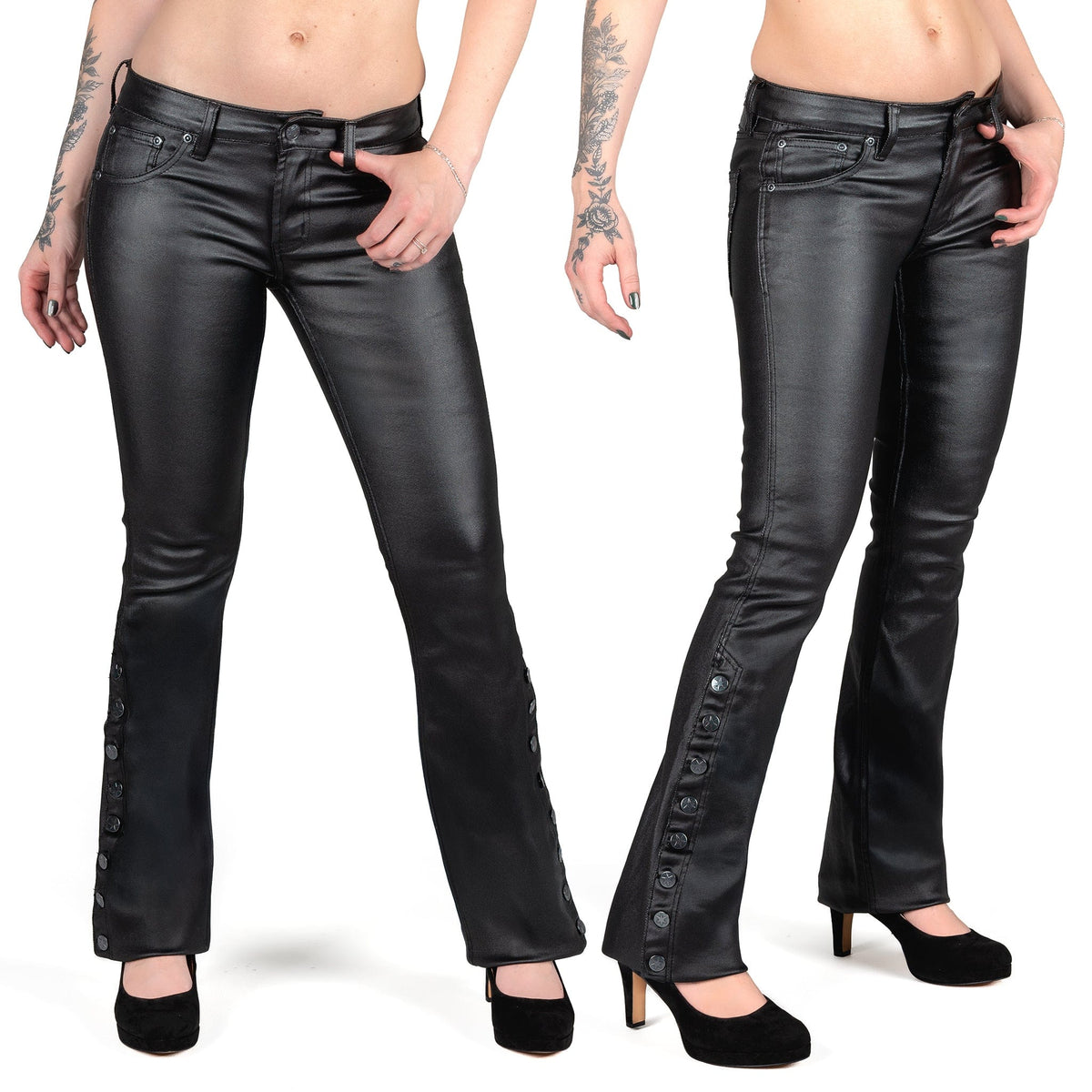 All Access Collection Pants Hellraiser Side Button Waxed Denim Jeans - Black