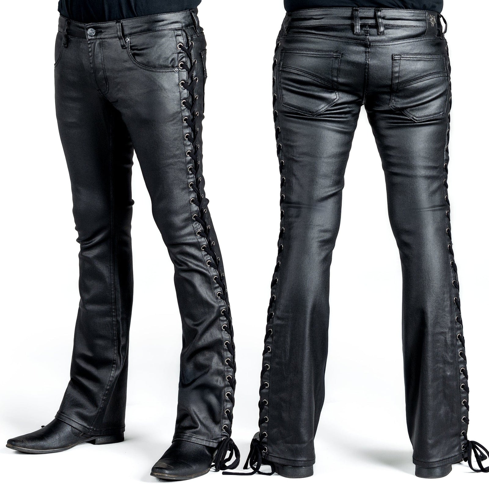 All Access Collection Pants Hellraiser Side Laced Waxed Denim Jeans - Black