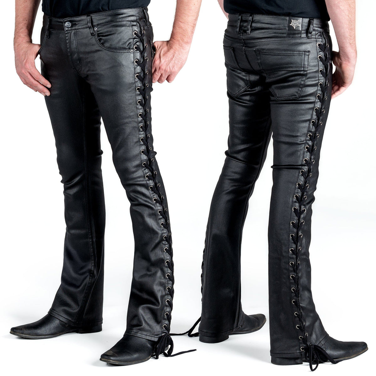 All Access Collection Pants Hellraiser Side Laced Waxed Denim Jeans - Black