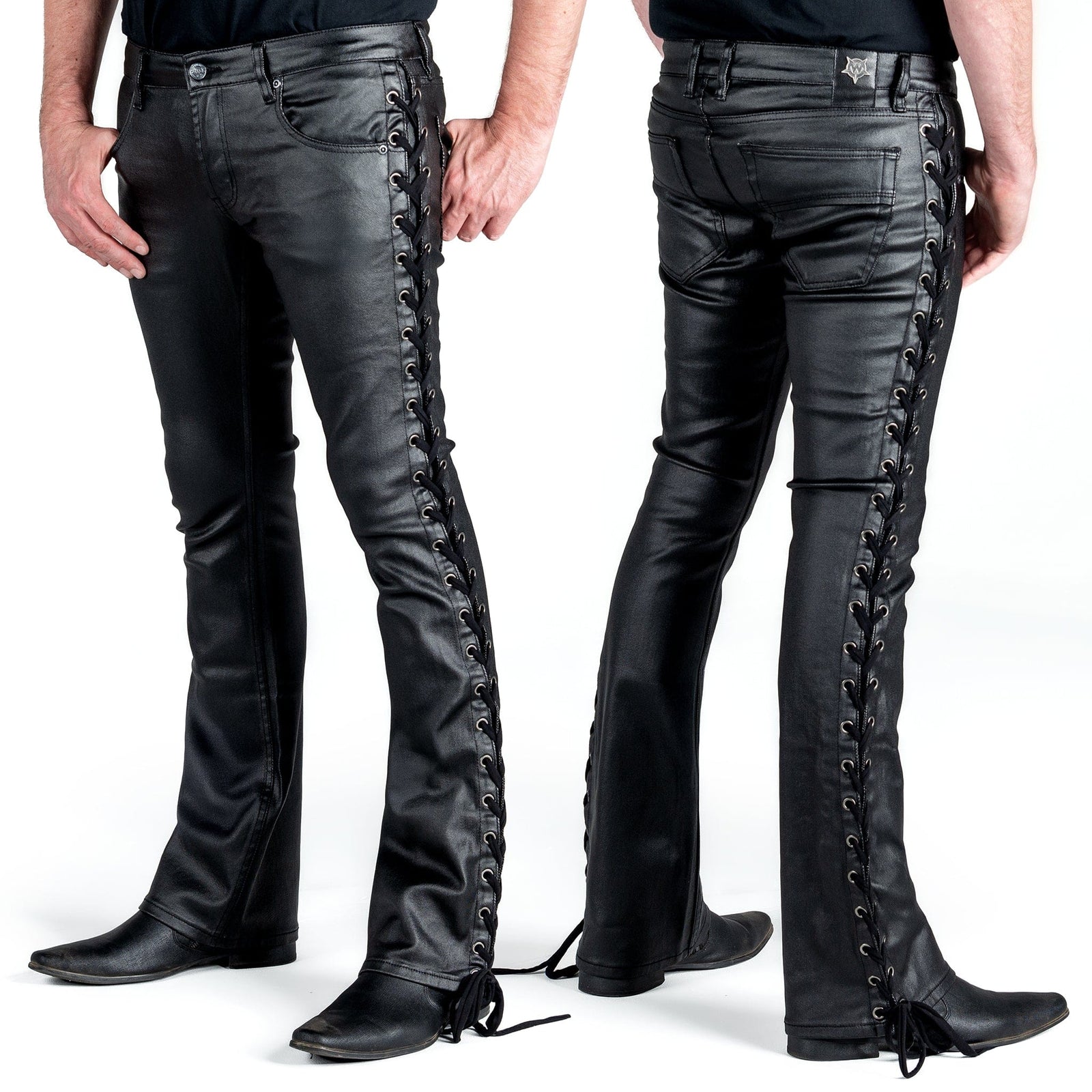 All Access Collection Pants Hellraiser Side Laced Waxed Denim Jeans - Black