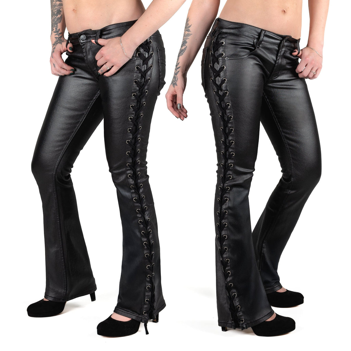 All Access Collection Pants Hellraiser Side Laced Waxed Denim Jeans - Black