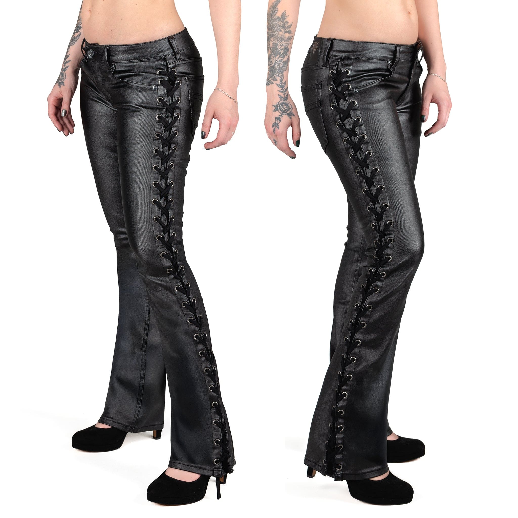 All Access Collection Pants Hellraiser Side Laced Waxed Denim Jeans - Black