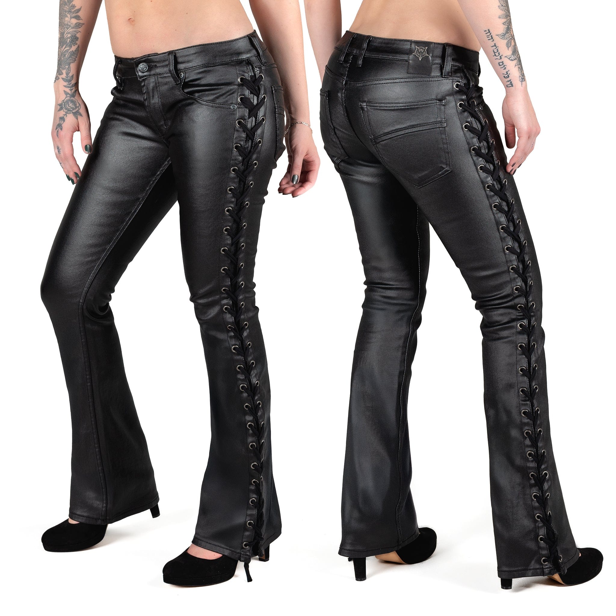 All Access Collection Pants Hellraiser Side Laced Waxed Denim Jeans - Black