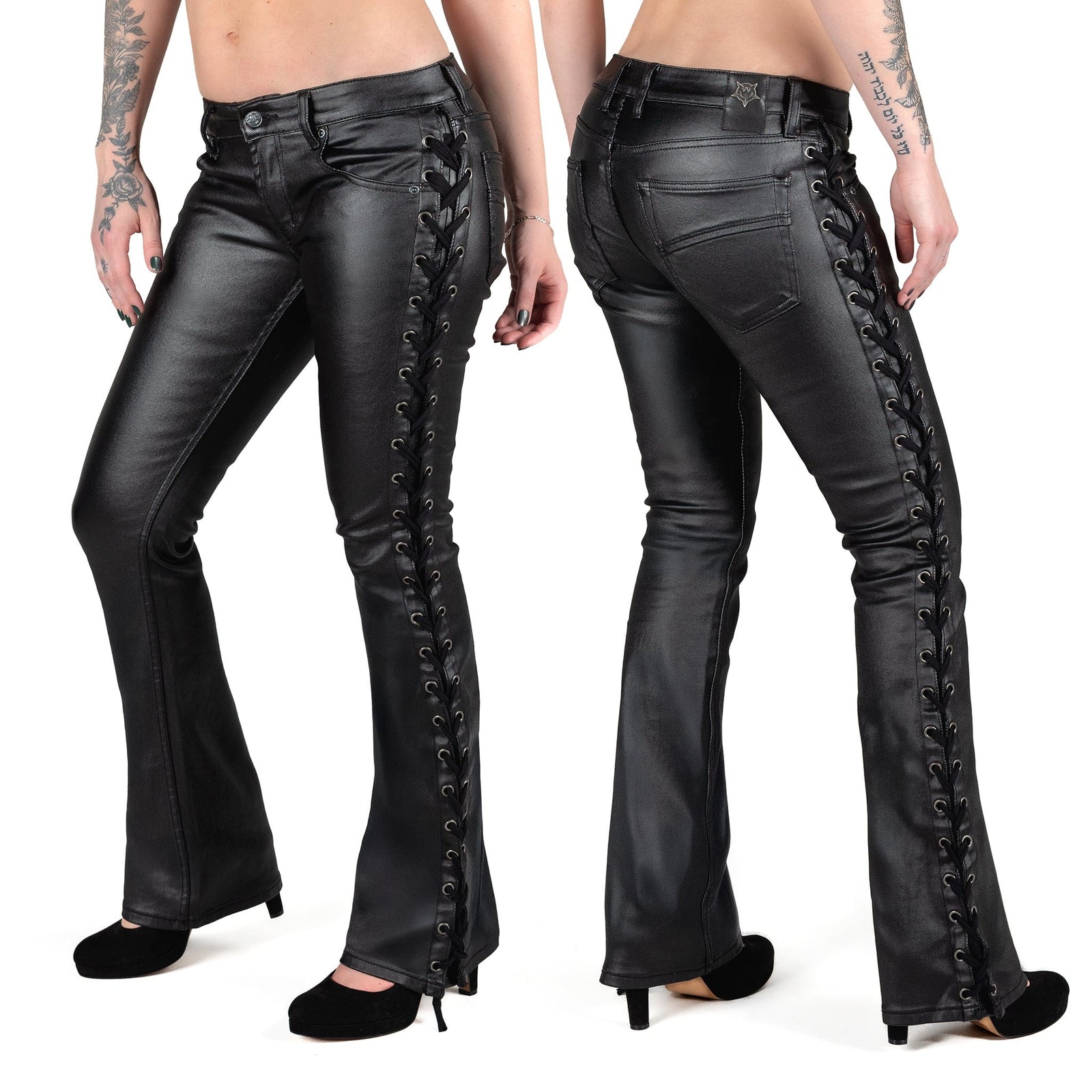 All Access Collection Pants Hellraiser Side Laced Waxed Denim Jeans - Black