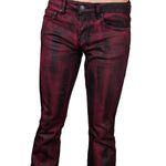 Wornstar Clothing Mens Jeans. Rampager Coated Denim Jeans - Crimson