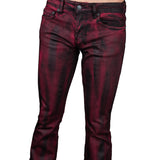 Wornstar Clothing Mens Jeans. Rampager Coated Denim Jeans - Crimson
