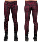 Wornstar Clothing Mens Jeans. Rampager Coated Denim Jeans - Crimson