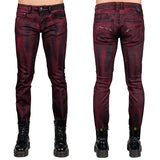 Wornstar Clothing Mens Jeans. Rampager Coated Denim Jeans - Crimson