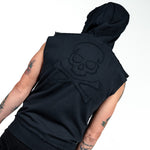 Artist Asylum Collection Hoodie Black Skull Sleeveless Hoodie