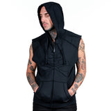 Artist Asylum Collection Hoodie Black Skull Sleeveless Hoodie