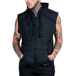 Artist Asylum Collection Hoodie Black Skull Sleeveless Hoodie