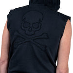 Artist Asylum Collection Hoodie Black Skull Sleeveless Hoodie
