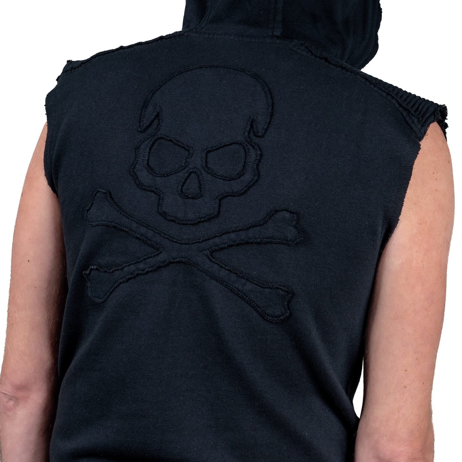 Artist Asylum Collection Hoodie Black Skull Sleeveless Hoodie