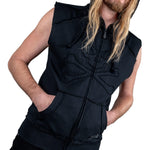 Artist Asylum Collection Hoodie Black Skull Sleeveless Hoodie