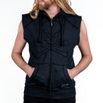 Artist Asylum Collection Hoodie Black Skull Sleeveless Hoodie